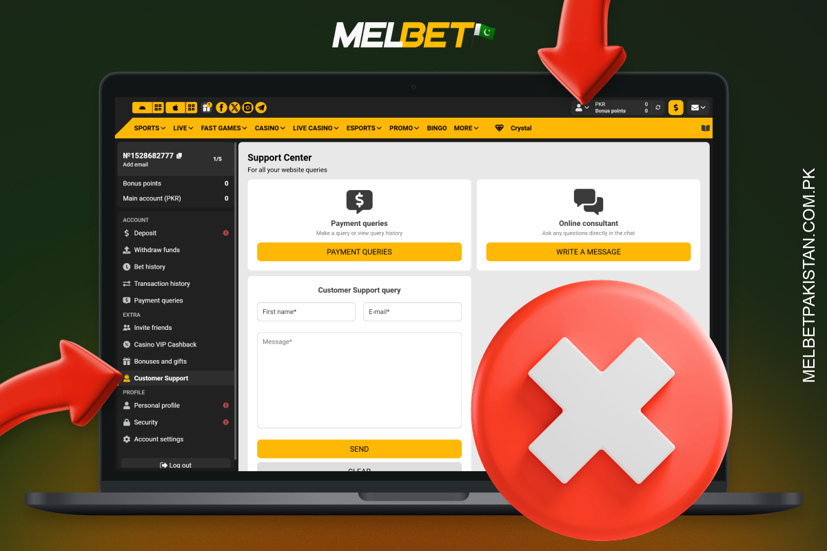 Players can close their Melbet account in Pakistan through customer support or profile settings