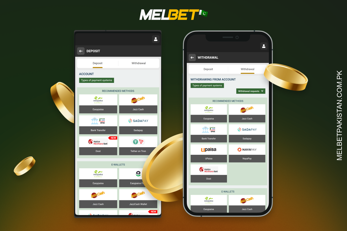 In the Melbet app, users from Pakistan can quickly and securely deposit and withdraw funds