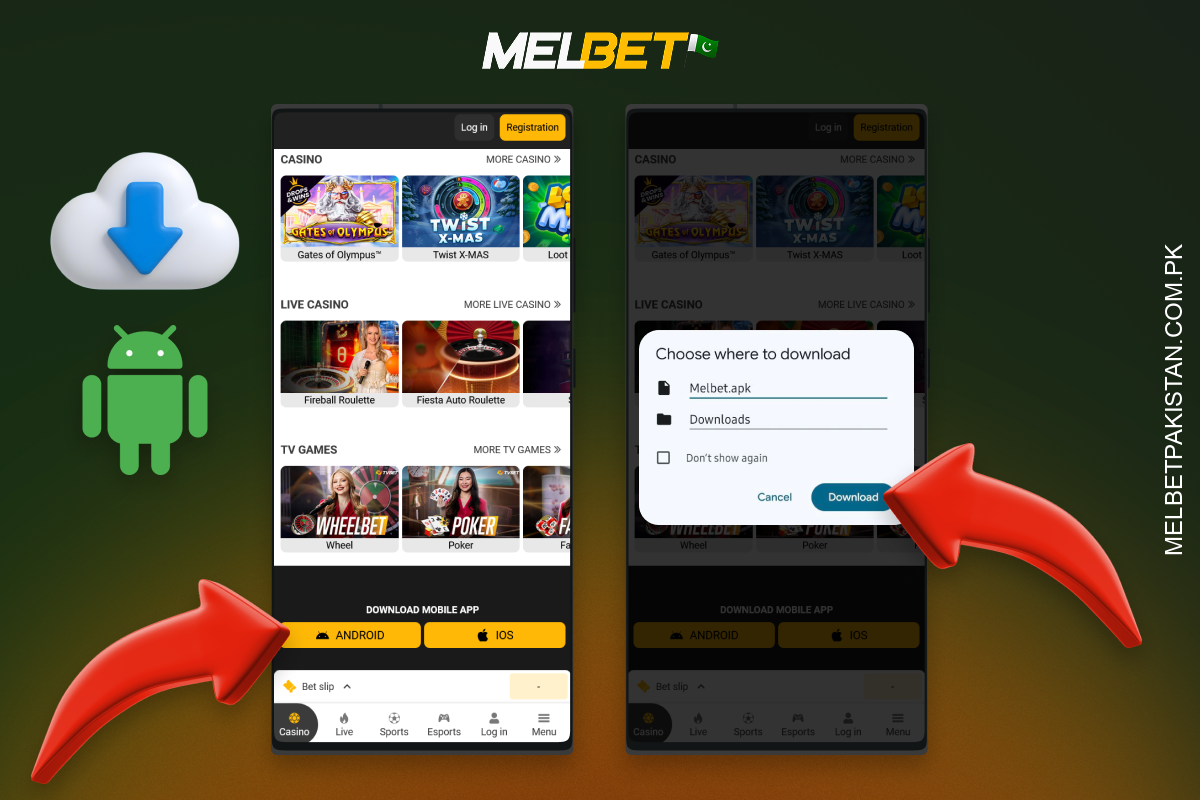 Download Melbet APK for Android in Pakistan from the official website, install it and start betting